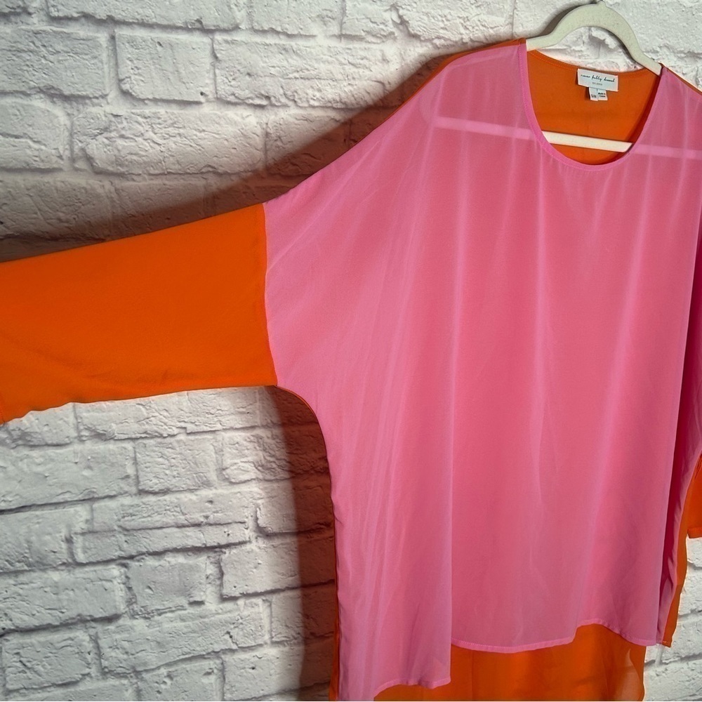 Never Fully Dressed Colorblock High Low Chiffon Blouse - Picture 9 of 15